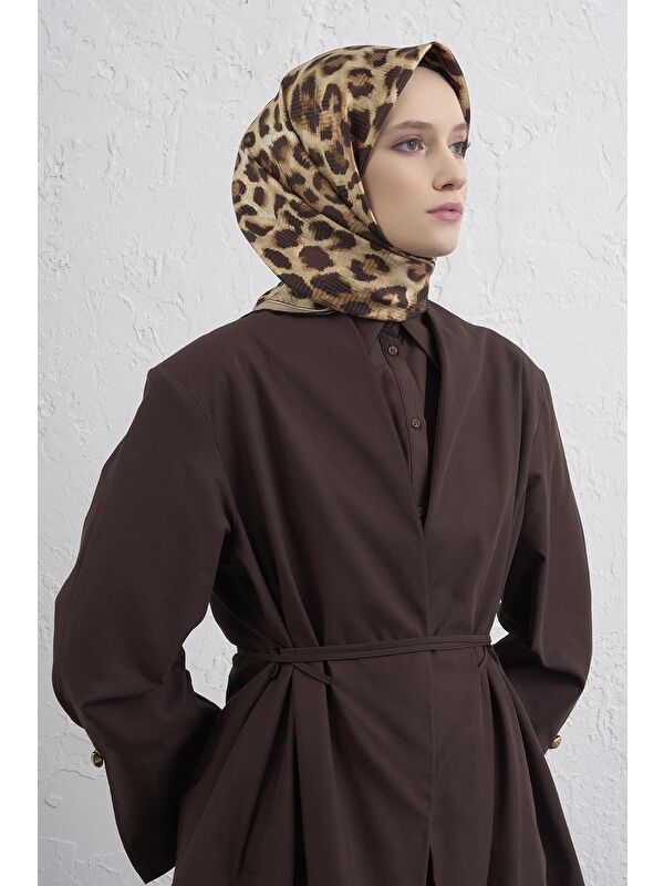 ARMİNE Klasik Desenli Saf İpek Twill Eşarp 9425D 37