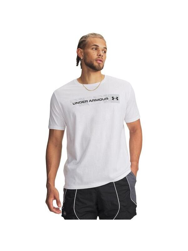Under Armour Camo Chest Stripe Erkek Beyaz Tişört
