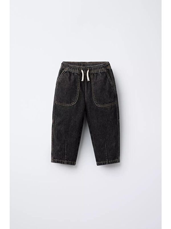 Magu Erkek Çocuk Pamuklu Siyah Denim Jogger Pantolon