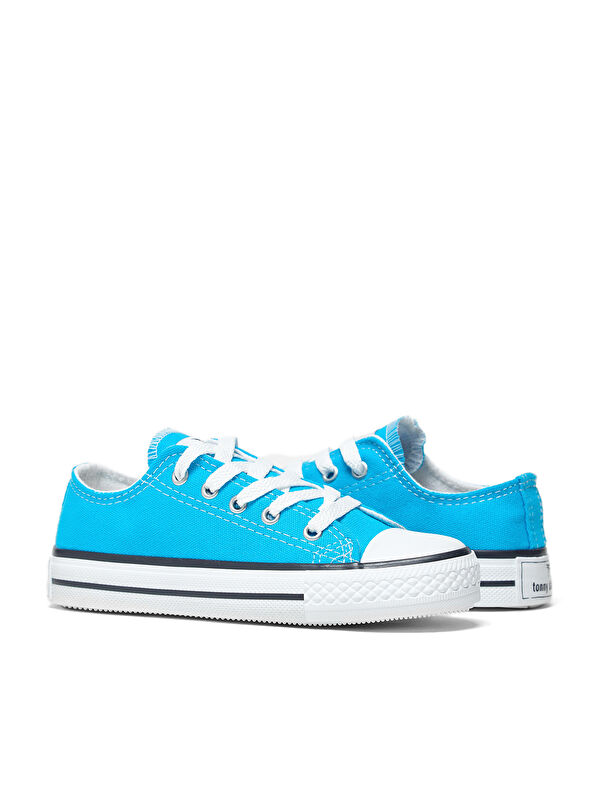 Çocuk Unisex Jean Mavi Rahat Kalip Bağcıklı Spor Ayakkabı - Görsel 4