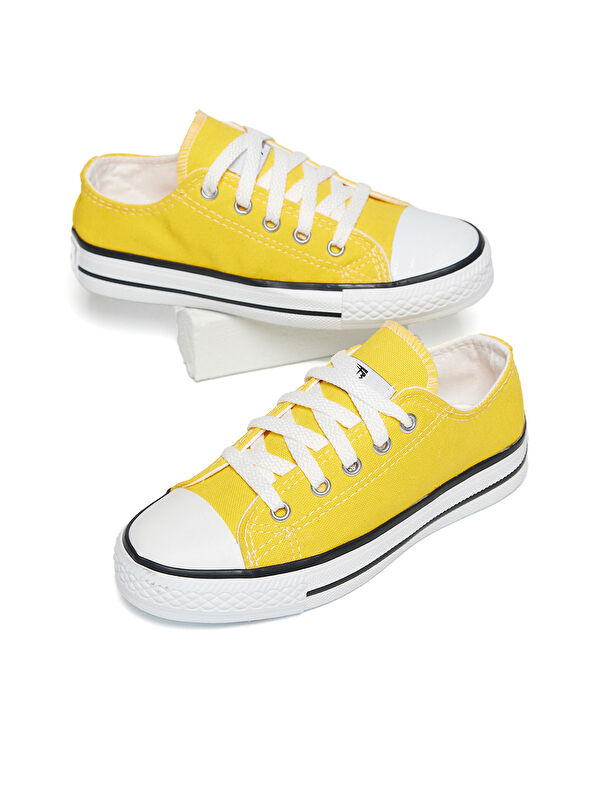 Çocuk Unisex Sarı Rahat Kalip Bağcıklı Spor Ayakkabı - Görsel 3