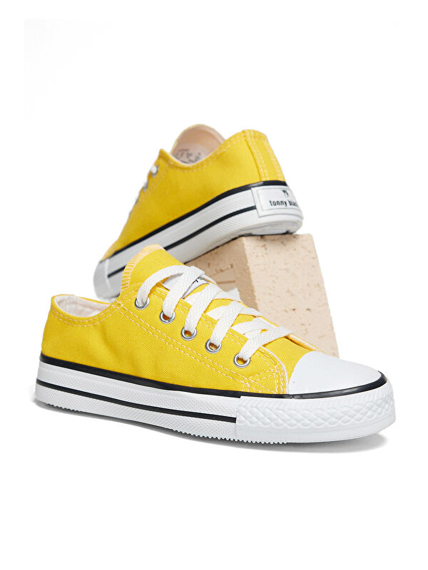 Çocuk Unisex Sarı Rahat Kalip Bağcıklı Spor Ayakkabı - Görsel 6