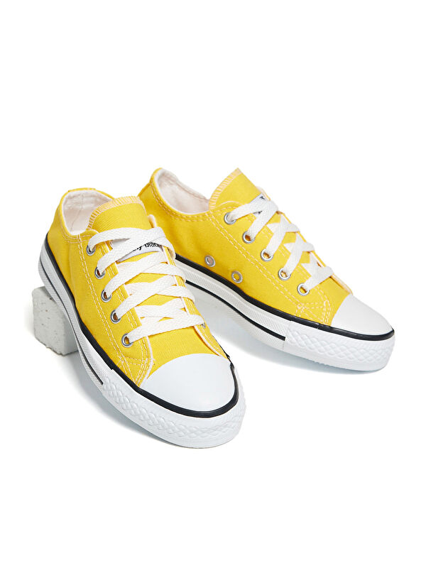 Çocuk Unisex Sarı Rahat Kalip Bağcıklı Spor Ayakkabı - Görsel 7