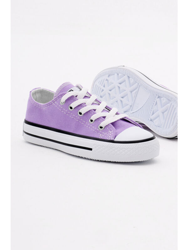 Çocuk Unisex Lila Rahat Kalip Bağcıklı Spor Ayakkabı - Görsel 4