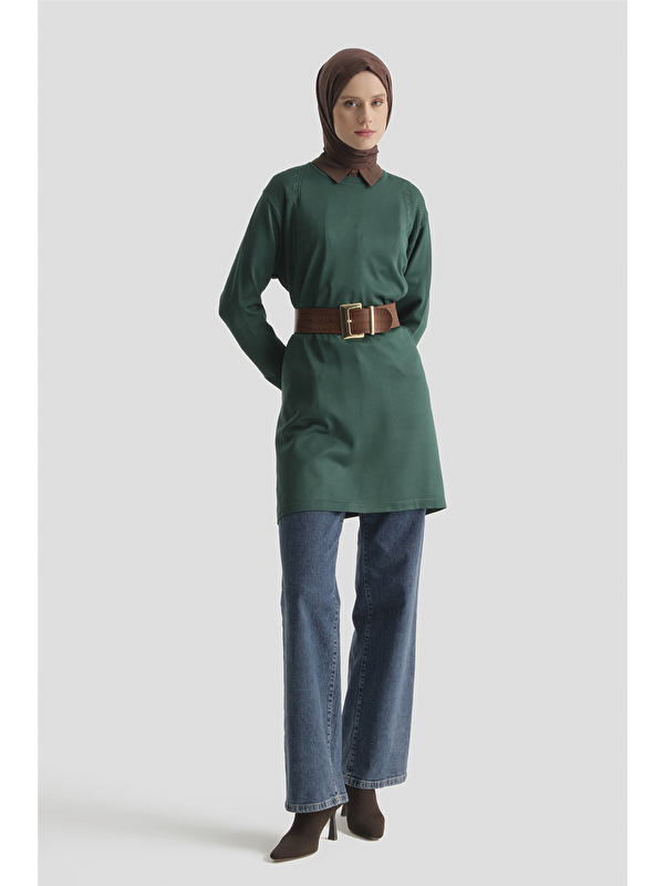 ARMİNE Triko Tunik 25Kd5005 Zümrüt