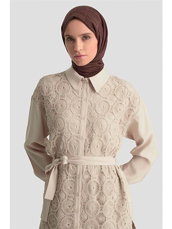 ARMİNE Dantelli Tunik 25Km1027 Bej
