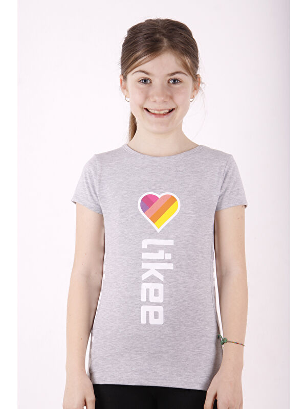 Toontoykids Kız Çocuk Likee Baskılı Tişört