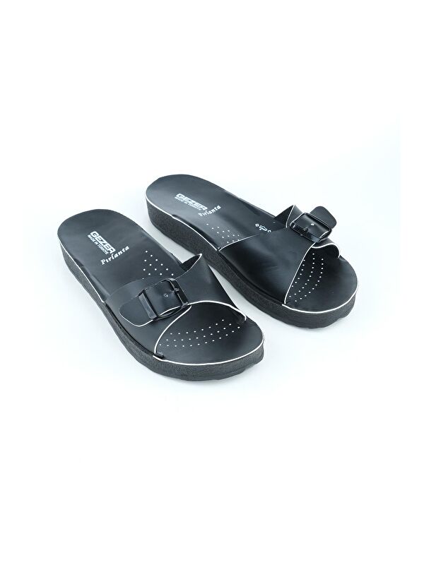 Yazlık Tek Toka Renkli Şerit Kadın Terlik - Görsel 3