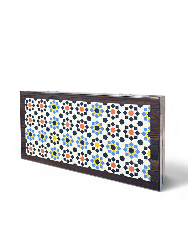 Biggdesign Yıldız Tavla, Çizilmez Zeminli, Mıknatıslı MDF Kasa, 2 Kat Vernik Cilalı