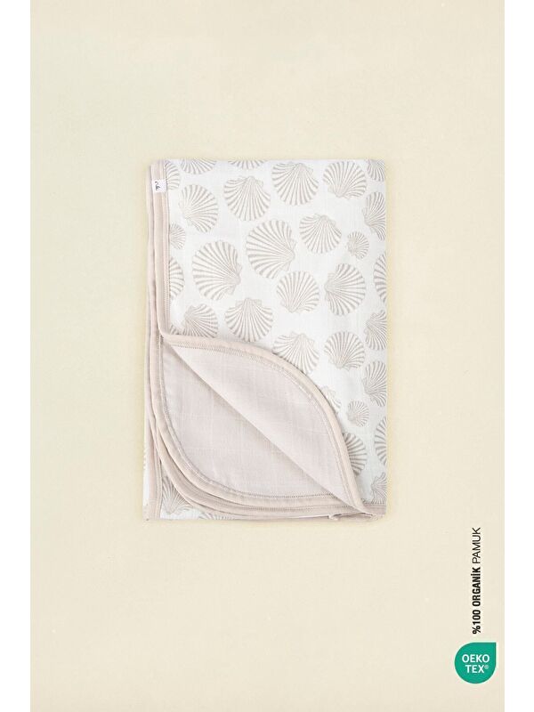 İrya BebeMarin Seashell Müslin Battaniye 120x120 Beyaz