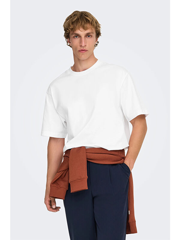 Only&Sons Onsfred % 100 Pamuk Relaxed Fit Bisiklet Yaka T Shirt 22022532