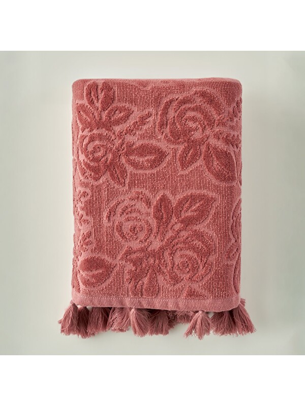 Bella Maison %100 Pamuk Rose Jakarlı Yüz Havlusu Mürdüm (50x90 cm)