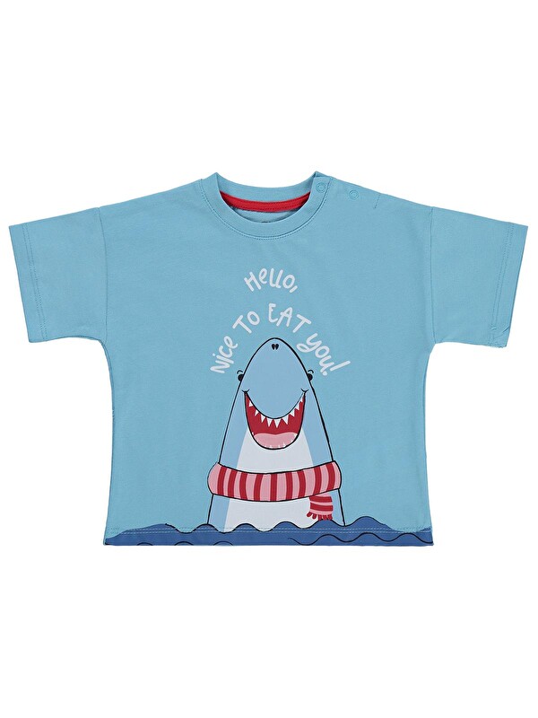 Civil Baby Nice To Eat You Baskılı 6-18 Ay Tişört - Mavi