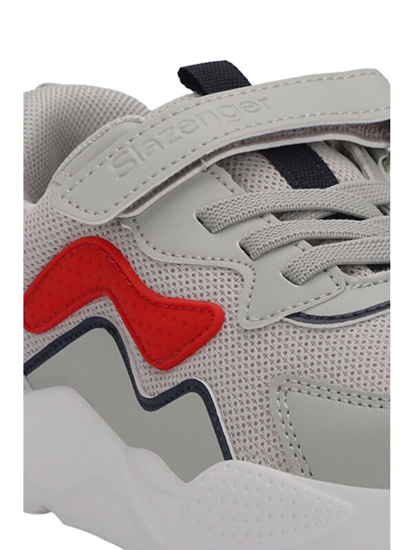 PESO I Erkek Çocuk Cırt Cırtlı Gri Sneaker - Görsel 5