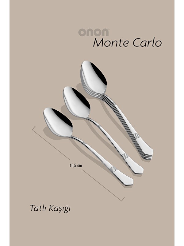 Onon Montecarlo Tatlı Kaşık 6'lı 18/10