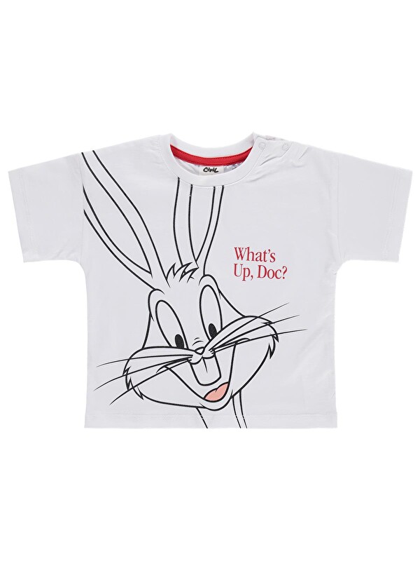 Civil Baby Bugs Bunny Baskılı 6-18 Ay Tişört - Beyaz