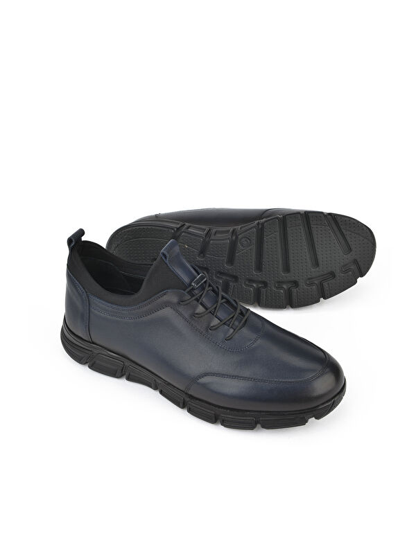 Erkek Hakiki Deri Ayakkabı 143745Z3288 Lacivert - Görsel 3