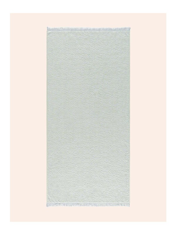 İrya Hibisca %100 Pamuk Plaj Havlu 80x170 cm Summer Blue