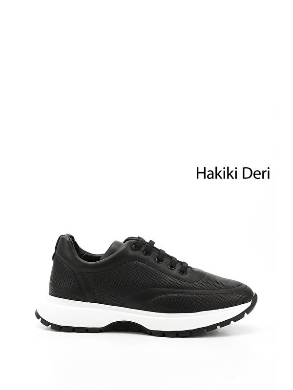 GÖNDERİ(R) Kadın ZÜMRÜT-SİYAH Lastik Bağcıklı Hakiki Deri Sneaker