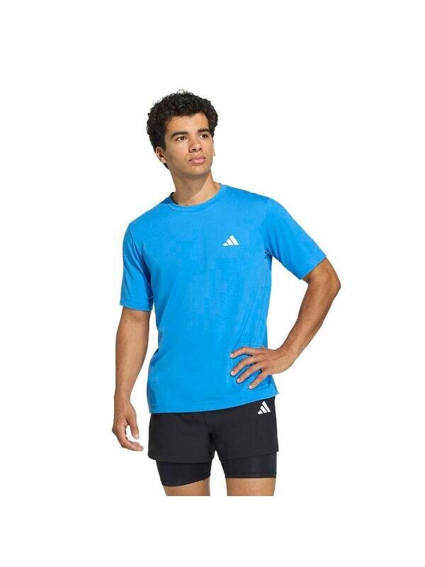 Adidas Workout Essentials Feelready Erkek Mavi Yuvarlak Yaka Tişört