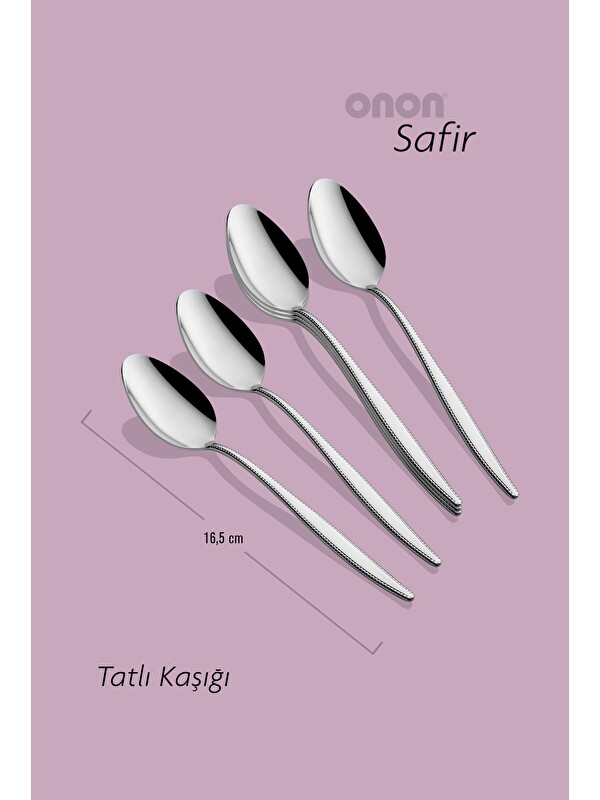 Onon Safir Tatlı Kaşık 6'lı 18/10