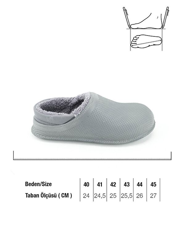Erkek Kışlık Eva İçi Pelüşlü Sessiz Taban Ev Bahçe Terlik - Görsel 3