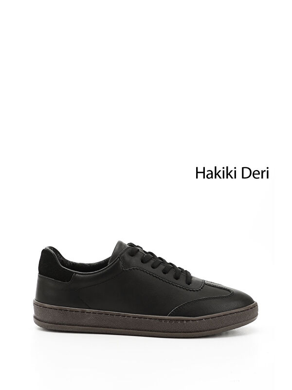 GÖNDERİ(R) Kadın ZÜMRÜT-SİYAH Bağcıklı Hakiki Deri Sneaker