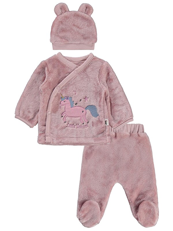 Civil Baby Nakışlı Zıbın Takımları - Pembe