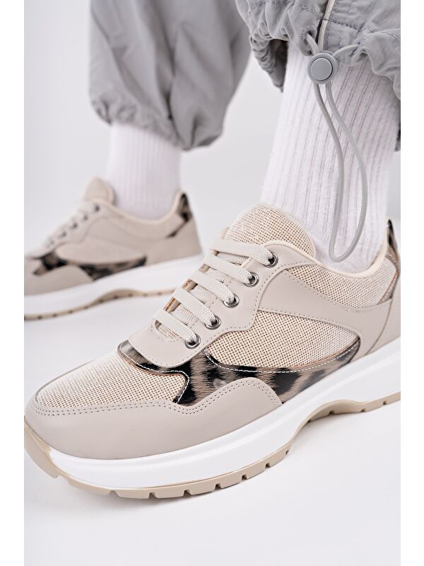 MELODY Kadın Kalın Taban Günlük Desenli Bağcıklı Sneaker Spor Ayakkabı - Görsel 9