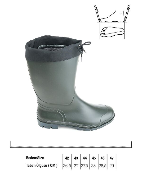 Kışlık Bağcıklı İçi Kürklü Su Geçirmez Erkek Çizme - Görsel 4