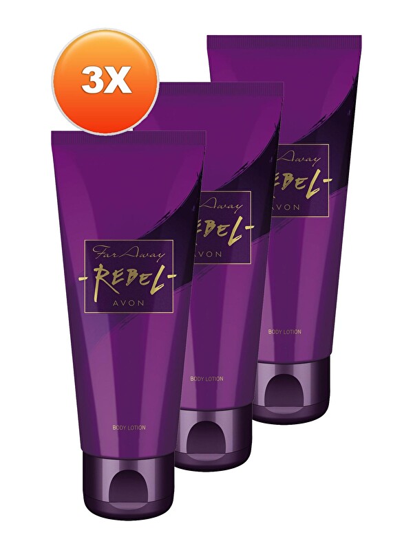AVON Far Away Rebel Vücut Losyonu 125 Ml. Üçlü Set