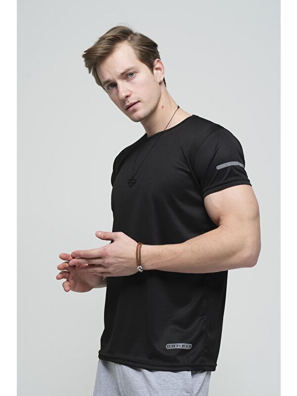Oksit Cappi Mikro Polyester Slim Fit Performans Antrenman Sporcu Erkek Tişört