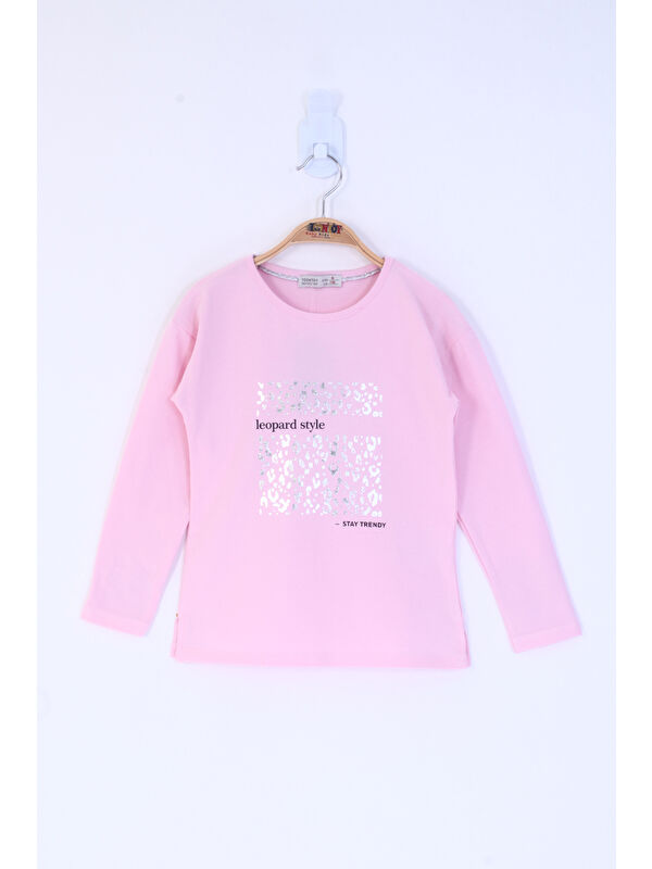 Toontoykids Kız Çocuk Leopard Style Baskılı Tişört