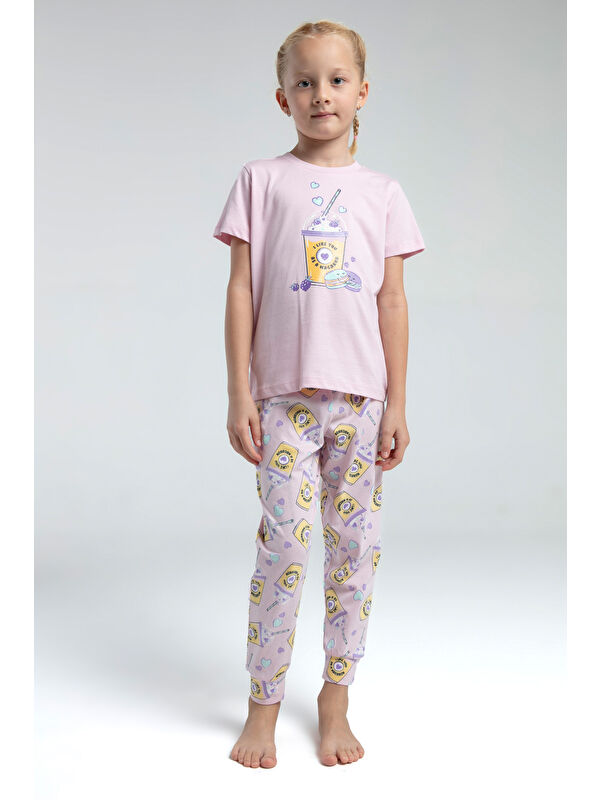 Toontoykids Kız Çocuk Komple Baskılı Pijama Takım