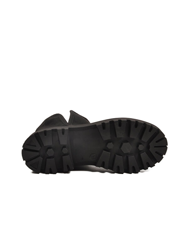 Siyah Süet İçi Kürklü Soğuğa Dirençli Kaymaz Kadın Bot 548038 Z - Görsel 6