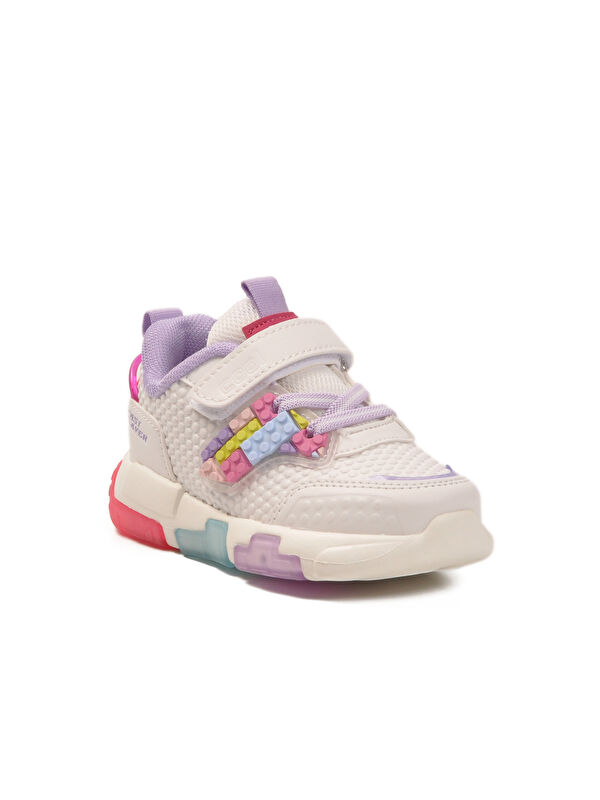 Lila Cırtlı Işıklı Hafif Bebek Spor Ayakkabı Heros B - Görsel 3