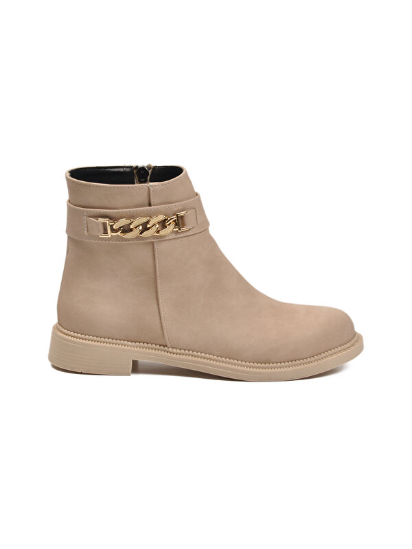 Bej İçi Kürklü Fermuarlı Kaymaz Kadın Bot 636182 Z - Görsel 3