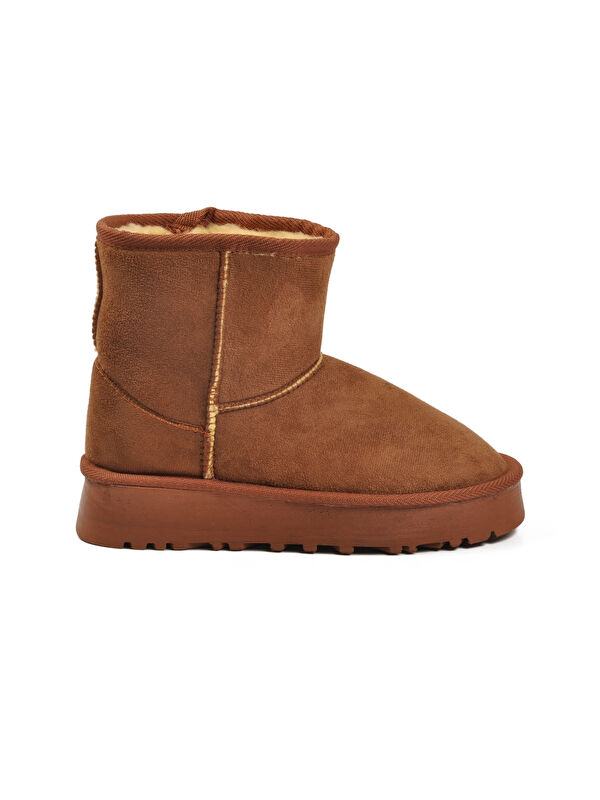 Taba Süet İçi Kürklü Soğuğa Dirençli Kaymaz Kadın Bot 696081 Z - Görsel 3