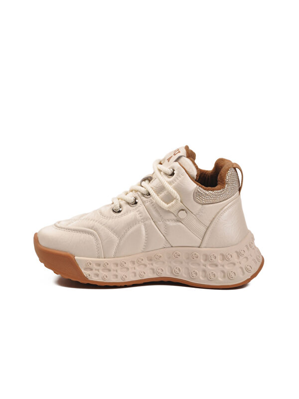 Bej İçi Kürklü Soğuğa Dirençli Kaymaz Bağcıklı Kadın Bot 25K316 Z - Görsel 3