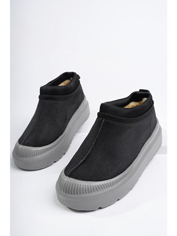 LUUQ Kadın Kalın Taban Içi Tüylü Günlük Mini Yarım Bot - Görsel 3