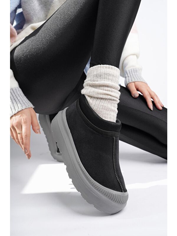 LUUQ Kadın Kalın Taban Içi Tüylü Günlük Mini Yarım Bot - Görsel 7