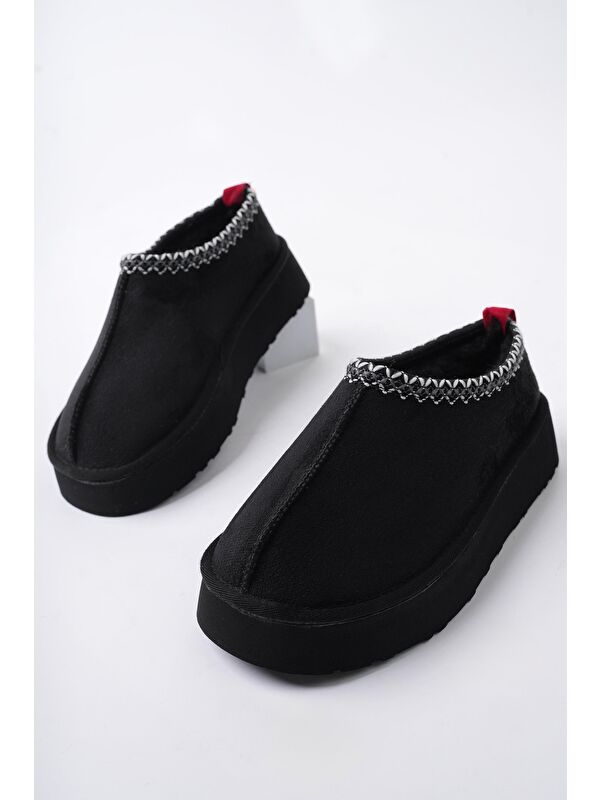 LİNG Kalın Taban Içi Tüylü Yuvarlak Burunlu Kadın Terlik - Görsel 3