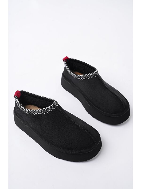 LİNG Kalın Taban Içi Tüylü Yuvarlak Burunlu Kadın Terlik - Görsel 4