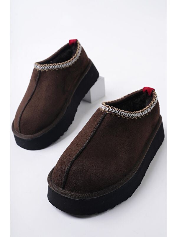 LİNG Kalın Taban Içi Tüylü Yuvarlak Burunlu Kadın Terlik - Görsel 3