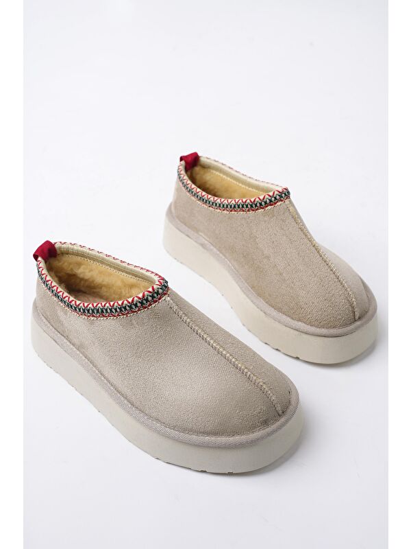 LİNG Kalın Taban Içi Tüylü Yuvarlak Burunlu Kadın Terlik - Görsel 4