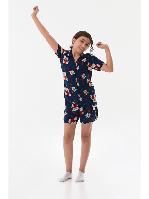 Fullamoda Ayıcık Desenli Kız Çocuk Pijama Takımı