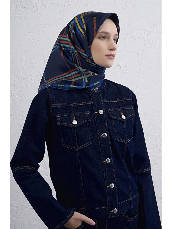 ARMİNE Obje Desenli Saf İpek Twill Eşarp 9407D 51