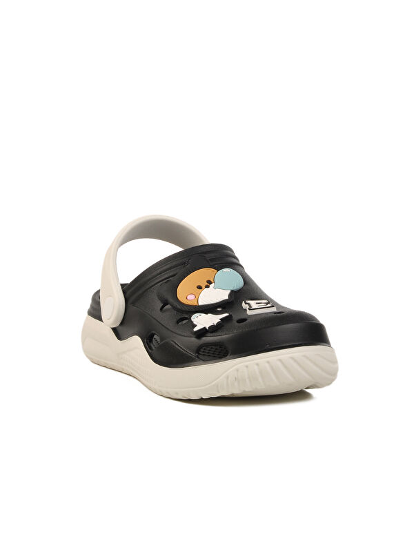 Siyah Beyaz Kız Çocuk Sabo Terlik Stella - Görsel 4