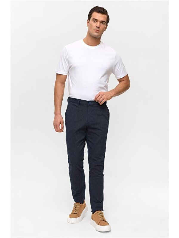 Süvari Lacivert Regular Armürlü Pantolon
