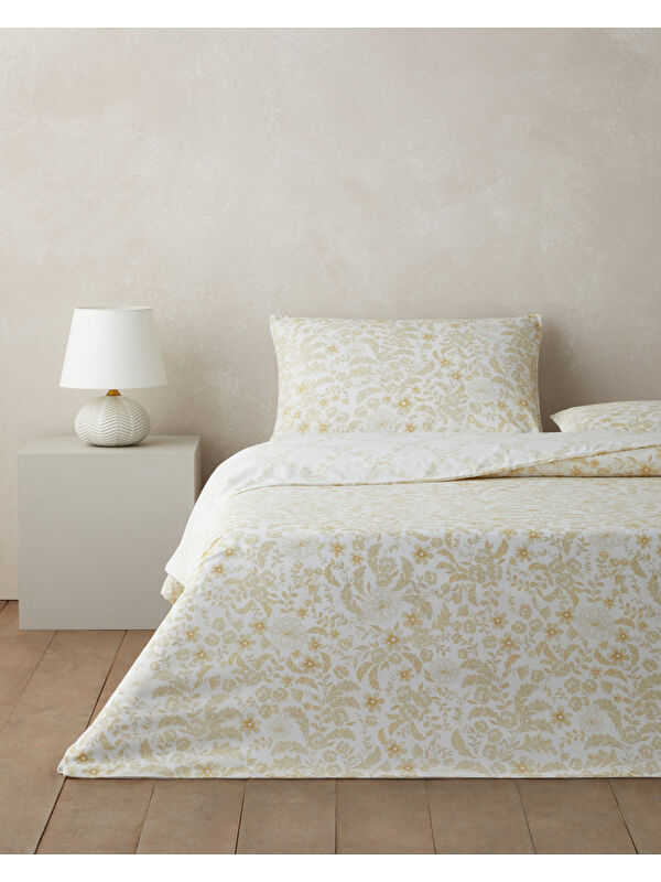 English Home Vionne Kolay Ütülenir Çarşaflı Çift Kişilik Nevresim Takımı 200x220 cm Açık Sarı